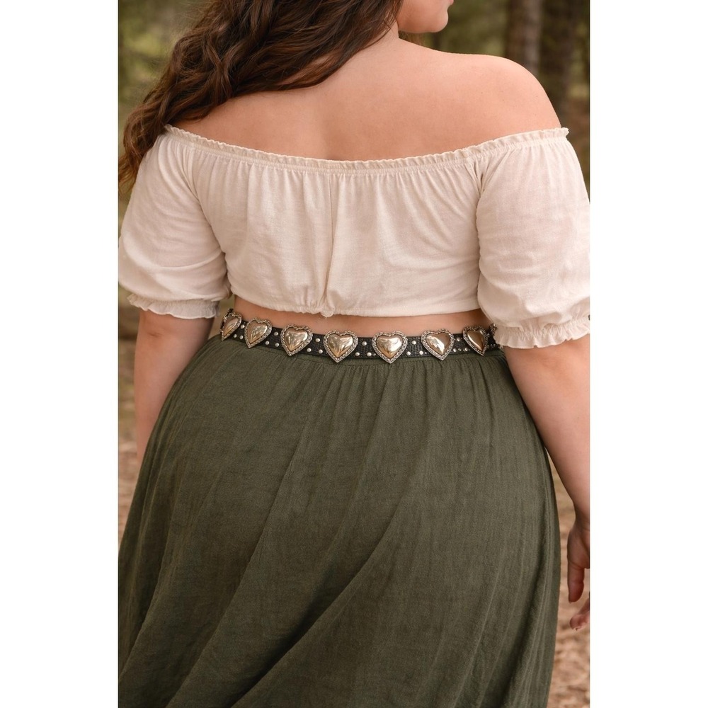 90' Sandcastle New York Heart Concho Statement Belt Plus Size 1X - 3X Victorian